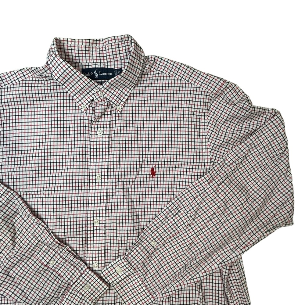 Ralph Lauren Men's Black Red White Checkered Long Sleeve Casual Shirt XL